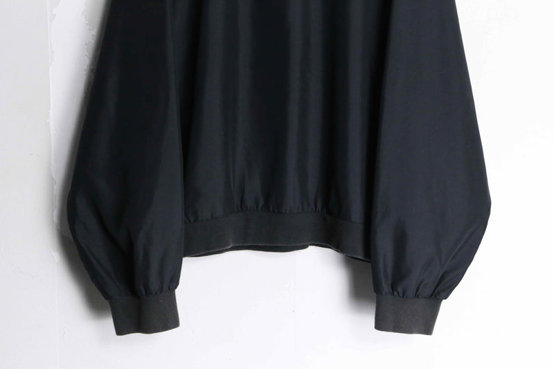 "NIKE" half button black nylon pullover