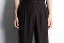 red brown wool wide tapered trousers