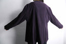 purple × navy panel switch smooth shirt