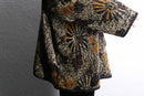 reversible botanical design jacquard jacket