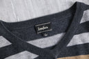 “Neiman Marcus” gray×camel border knit