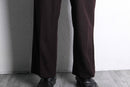 red brown wool wide tapered trousers