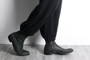 black rib box tuck knit easy pants