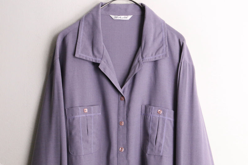 light purple color open collar shirt