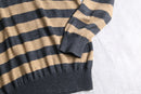 “Neiman Marcus” gray×camel border knit