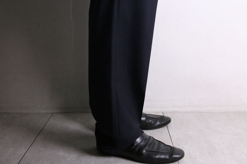 “LAUREN” navy 2tuck tapered slacks