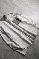 2000s A/X stripe band collar shirt