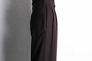 red brown wool wide tapered trousers