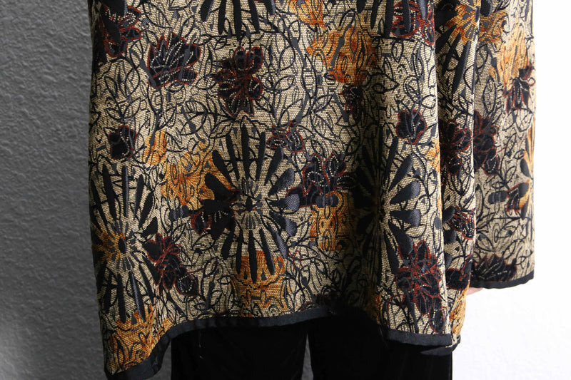 reversible botanical design jacquard jacket