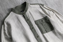 2000s A/X stripe band collar shirt