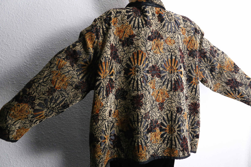 reversible botanical design jacquard jacket