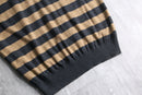 “Neiman Marcus” gray×camel border knit