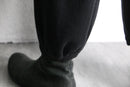 black rib box tuck knit easy pants