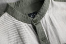 2000s A/X stripe band collar shirt