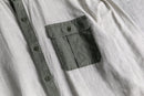 2000s A/X stripe band collar shirt