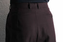 red brown wool wide tapered trousers