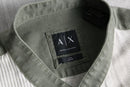2000s A/X stripe band collar shirt