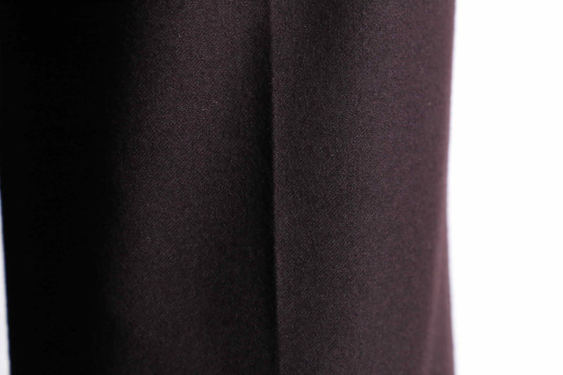 red brown wool wide tapered trousers