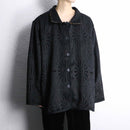 reversible botanical design jacquard jacket