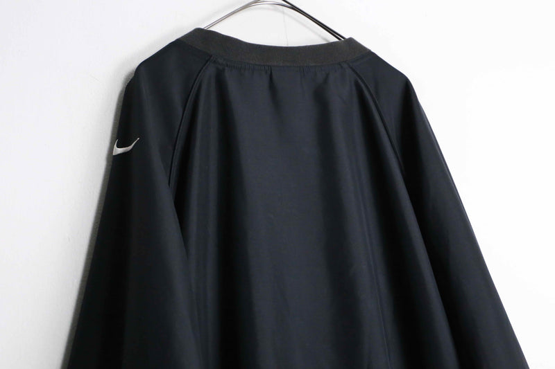 "NIKE" half button black nylon pullover