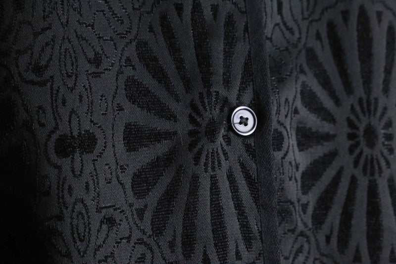 reversible botanical design jacquard jacket