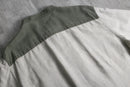 2000s A/X stripe band collar shirt