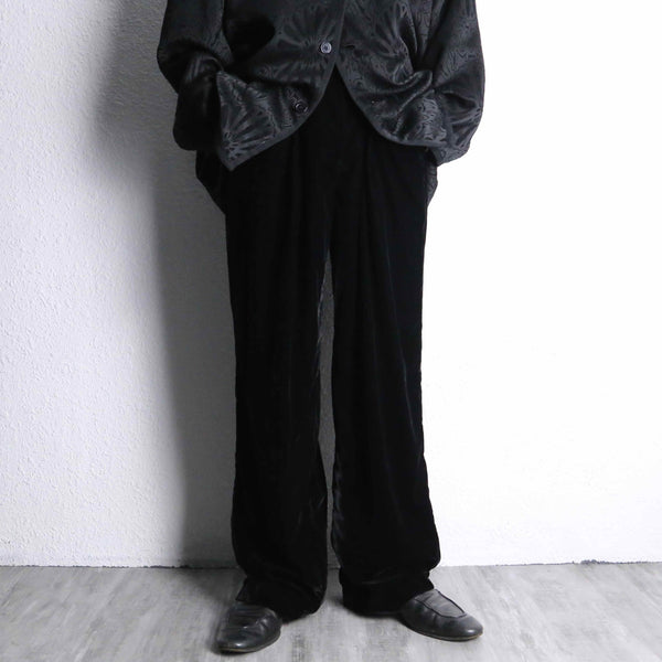 00's "old navy" black velours 1tuck straight pants