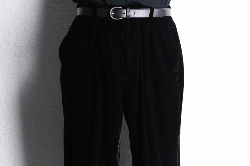 00's "old navy" black velours 1tuck straight pants