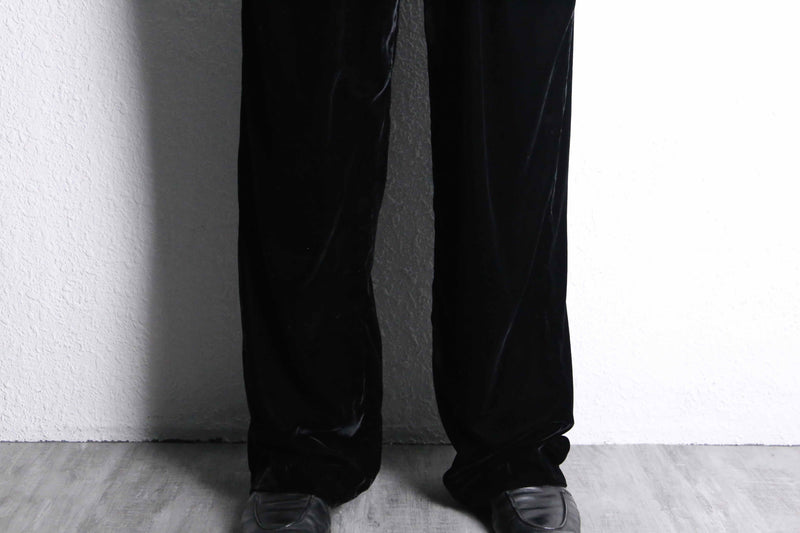 00's "old navy" black velours 1tuck straight pants