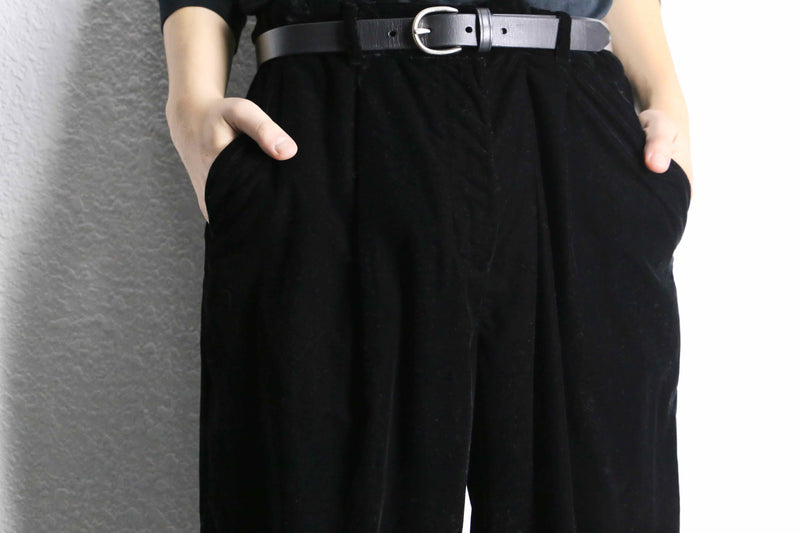 00's "old navy" black velours 1tuck straight pants