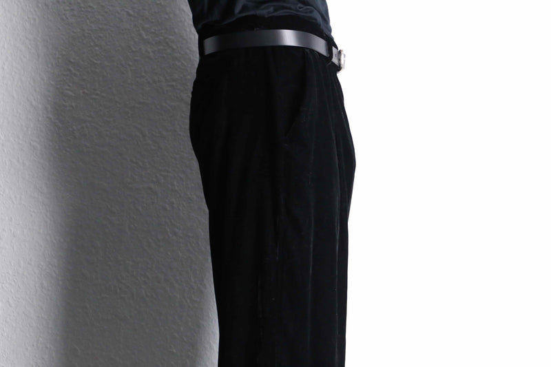 00's "old navy" black velours 1tuck straight pants