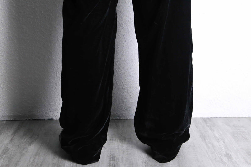 00's "old navy" black velours 1tuck straight pants