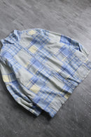 pastel check patchwork blouson
