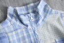 pastel check patchwork blouson