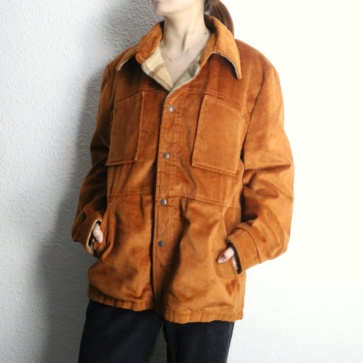 60-70's "the weathercaster" rust brown suede-like field jacket