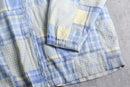 pastel check patchwork blouson