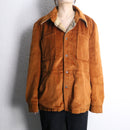 60-70's "the weathercaster" rust brown suede-like field jacket
