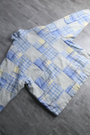 pastel check patchwork blouson