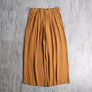 camel washed pleated wide pants