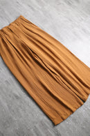 camel washed pleated wide pants