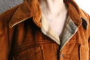 60-70's "the weathercaster" rust brown suede-like field jacket