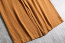 camel washed pleated wide pants