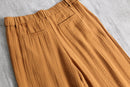 camel washed pleated wide pants