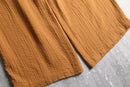 camel washed pleated wide pants