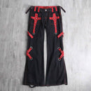 “TRIPP NYC”black cross strap flare pants