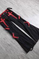“TRIPP NYC”black cross strap flare pants