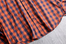 “BOSS HUGO BOSS” orange× navy check shirt