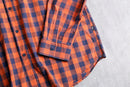 “BOSS HUGO BOSS” orange× navy check shirt
