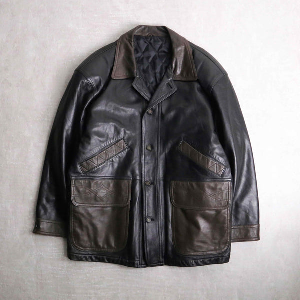 brown color switch lamb leather jacket