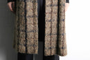 check shaggy wool knit coat